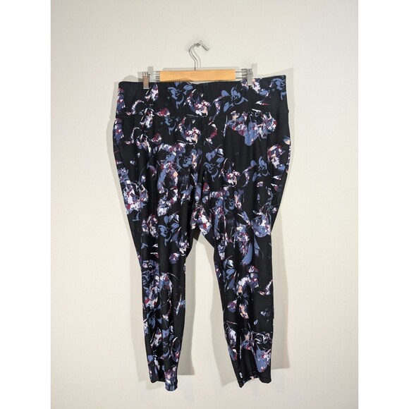 LIVI Womens Floral High Waist Cropped Leggings Plus Sz 26/28 Yoga Gym Training - Picture 1 of 7